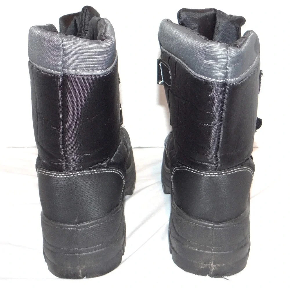 Storm Kidz Black Snow‎ Boots Big Kid 3 Double Strap Platform Winter Shoes